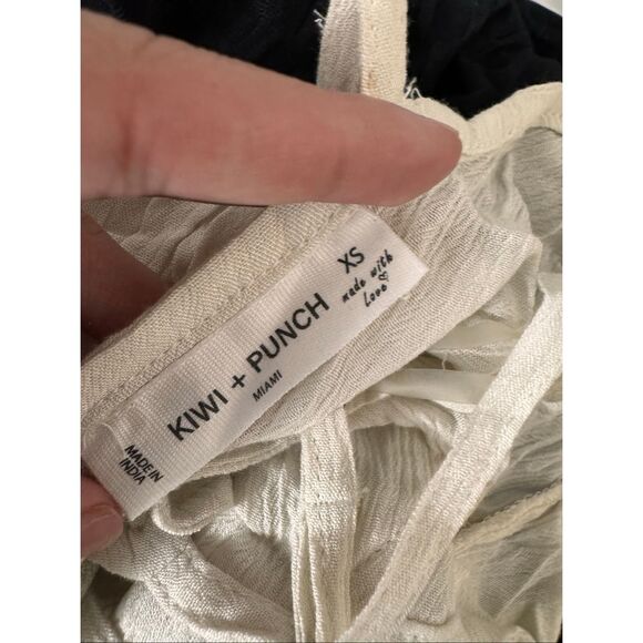 Kiwi + Punch Queen Cream Sundress XS – Smocked Bust, Adjustable Straps, Flowy Ra - Picture 5 of 7